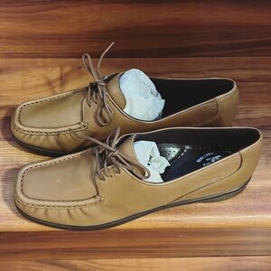 SAS women Brown Leather Boat Shoes